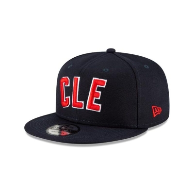 Blue Cleveland Indians Hat - New Era MLB Ligature 9FIFTY Snapback Caps USA3512984